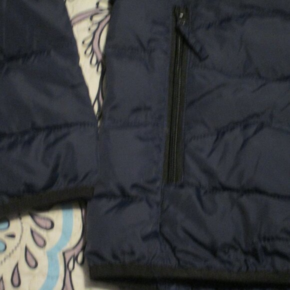 Volvo Puffer Lightweight Quilted Hooded Logo Jacket Black Size S - Picture 4 of 6